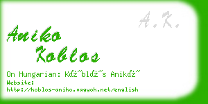 aniko koblos business card